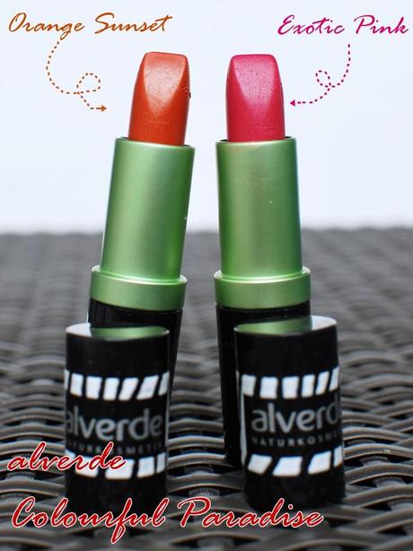 alverde Colourful Lipstick 20 Orange Sunset 30 Exotic Pink
