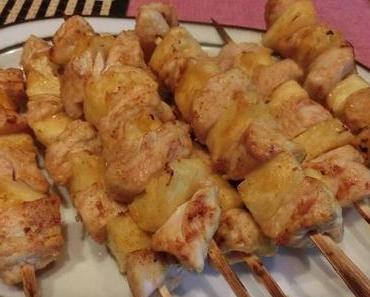 Puten-Ananas-Curry-Spieße