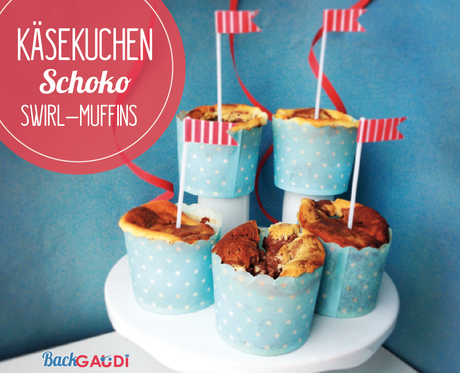 Käsekuchen-Schoko Swirl-Muffins