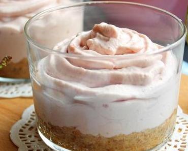 No-bake Cherry Cheesecake in a glass