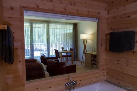 Badezimmer Terrassen-Suite In Lain Hotel Cadonau