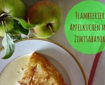 Flambierter Apfelkuchen mit Zimtsabayon