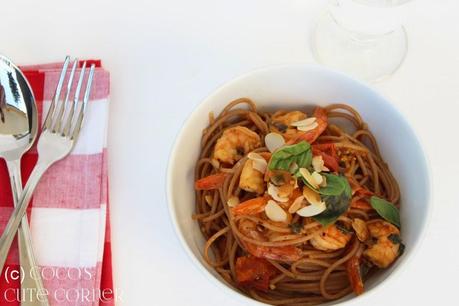 Spaghetti mit Shrimps und Kirschtomaten - wer hat Lust auf Sommer?