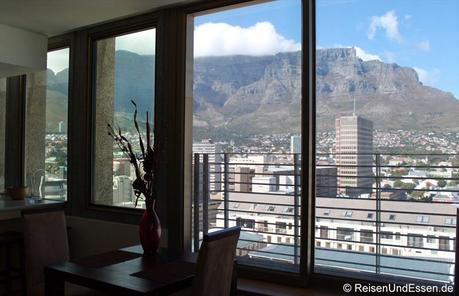 Blick von der Wohnung in Kapstadt auf Tafelberg