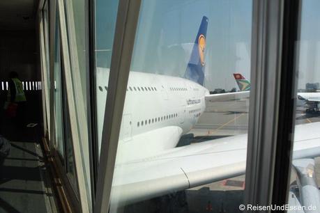 Aussteigen aus A380 in Johannesburg von LH572