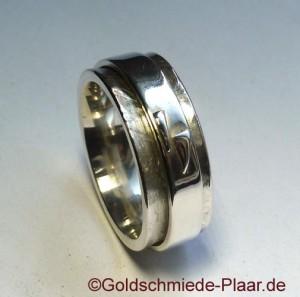 Roll-Ring mit Symbol, Silber
