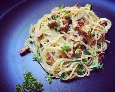 Vegane Carbonara mit Cashewsahne