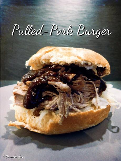 pulled-pork-burger, konfierter Schweinenacken