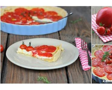 Tomatentarte mit Ricotta-Parmesan-Thymiancreme