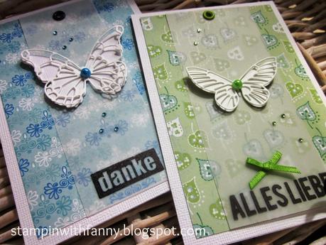 Schmetterlinge mit DANKE & ALLES GUTE