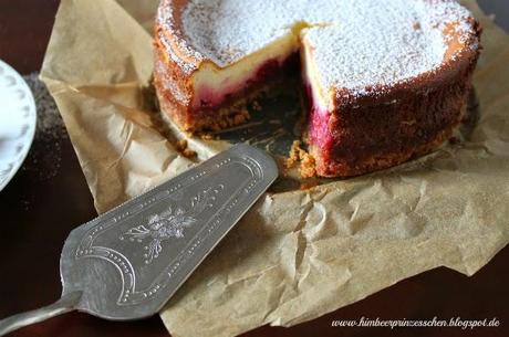 Himbeerprinzesschen Käsekuchen Cheesecake Himbeeren altes Porzellan Foodblog