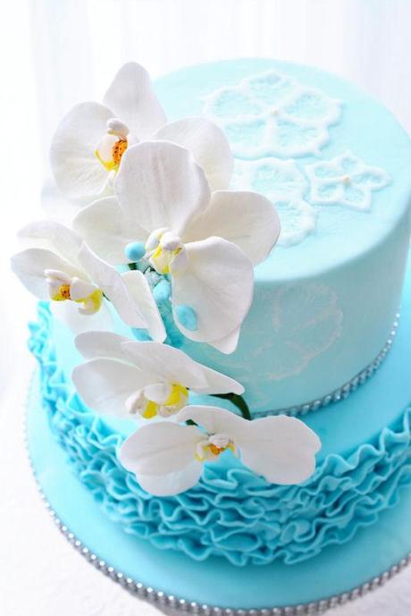 Orchideen Torte and Brush embroidery technique