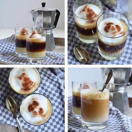 Barraquito - eine Kaffeespezialität aus Teneriffa mit gesüßter Kondensmilch, Licor 43, Espresso, Milchschaum und Zimt