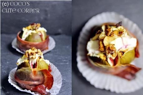 Baked Figs with Goat Cheese and Ham