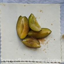 Schnelle Blätterteigteilchen mit Zwetschgen und Weinberg Pfirsich