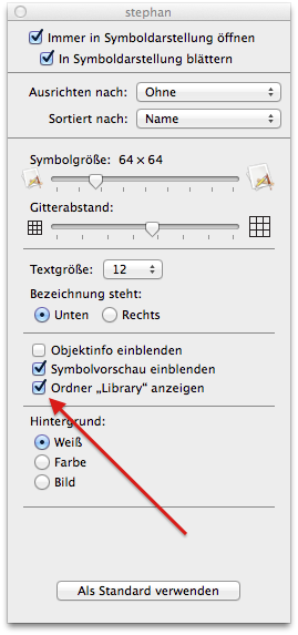 OS X Library einblenden