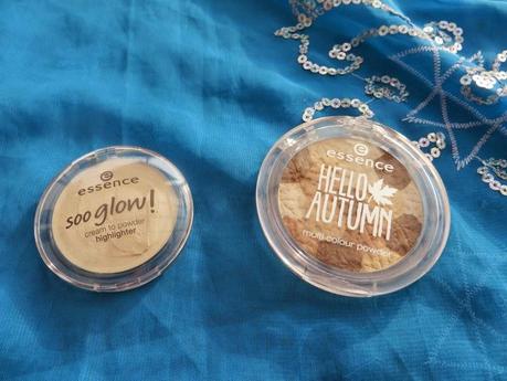 essence soo glow cream to powder highlighter - 10 look on the bright side & essence multi color blush - 01 Autumn & the City (Hello Autumn TE)