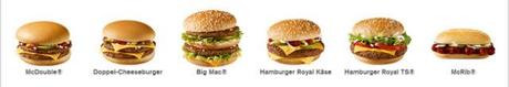 McDonalds Kalorientabelle Burger Wraps und co