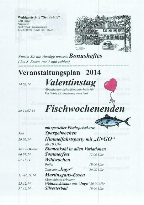 Kurzurlaub und Wandern am Kyffhäuser, ab Valentinstag Fischwochenenden