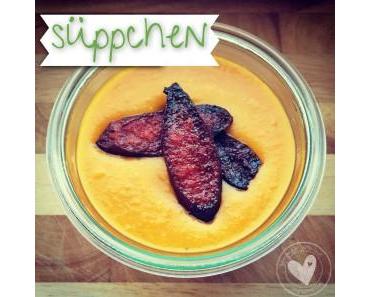 Für den Suppen-Kasper: Kürbissuppe mit Mett-Chips