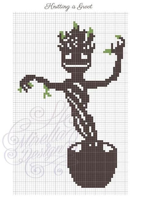 Dancing Groot knitting chart
