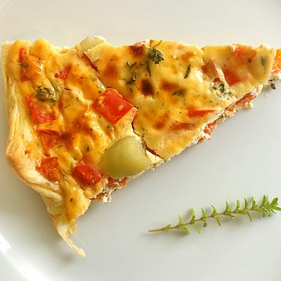 Paprika-Quiche mit Feta