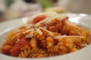 Pasta con Pancetta e Pomodorini