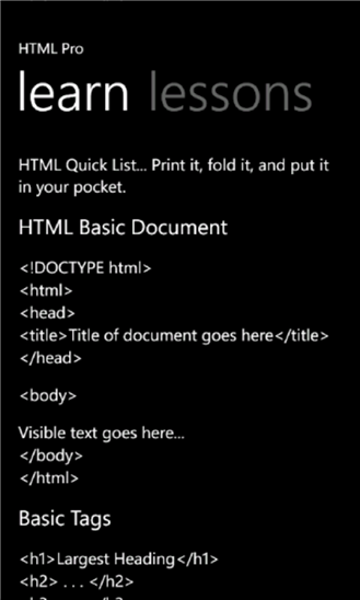 HTML Pro – Editor mit 21 Tutorials zum Erlernen von HTML
