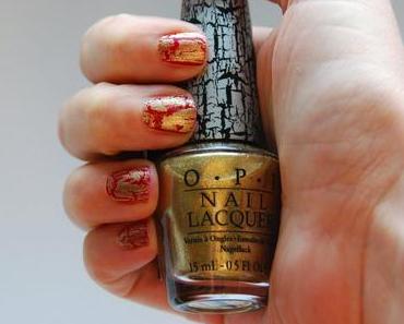 {Nailart} OPI Golden Shatter vs. Red Nailpolish