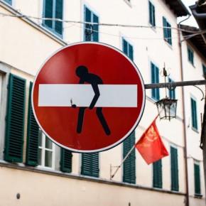In Florenz gibt´s Kunst sogar auf Verkehrsschildern