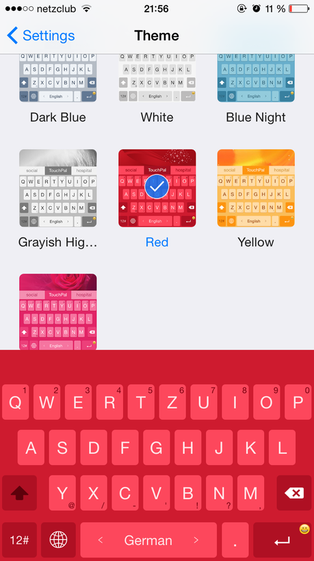 TouchPal Red Theme