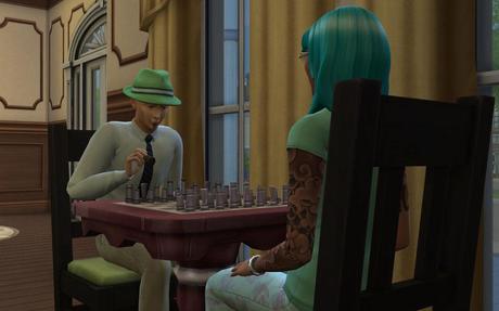 Schach spielen gehört schon fast zum Alltag in Sims
