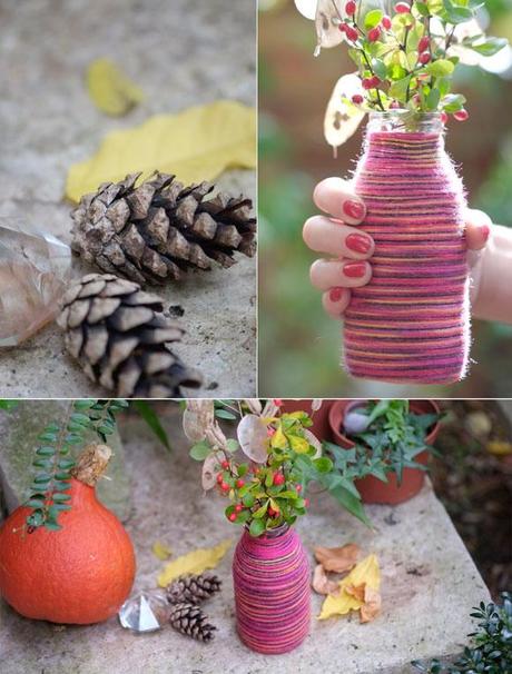 [diy] Vase für den Herbst selber machen: Wollvase
