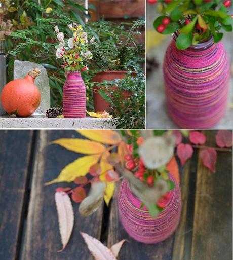 [diy] Vase für den Herbst selber machen: Wollvase
