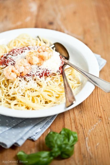Köstliches aus den Untiefen des Vorratsschrankes ♥Spaghetti mit Riesengarnelen