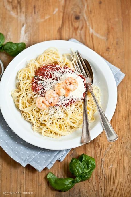 Köstliches aus den Untiefen des Vorratsschrankes ♥Spaghetti mit Riesengarnelen