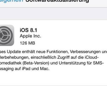 Apple veröffentlicht iOS 8.1: Kompletter Changelog + Links zum direkten Download