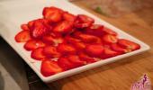 Erdbeeren auf Käsekuchen