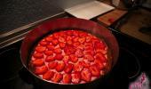 Quarkkuchen amerikanische mit Erdbeeren