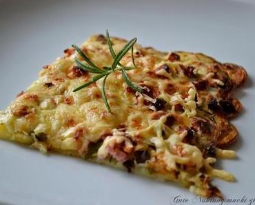 Kartoffelpizza ohne Teig oder auch Kartoffelflammkuchen