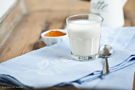 Wie man sich den Herbst schön trinken kann ♥Ein Smoothie aus Aprikosen-Mohn-Joghurt und Marzipan
