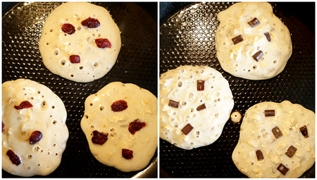 recipe low carb pancakes with eggs and banana cranberries dark chocolate chunks
