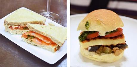 Streetfood: Graved-Lachs-Sandwich und Haloumi-Burger
