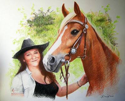 Mädchen und ihr Pferd, Doppelportrait, Pferdeportrait