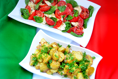 Balsamico Kartoffeln und Tomate Mozarella