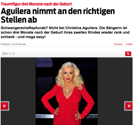 Blick.ch Artikel “Aguilera nimmt an den richtigen Stellen ab”.
