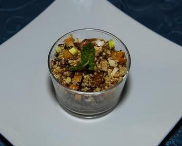 Quinoa-Reissalat mit Kürbiswürfeln (vegan)