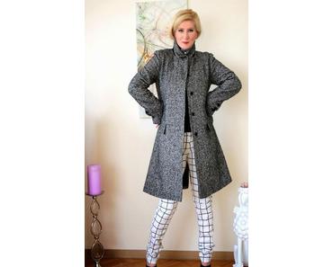 Black-white coat and black-white pants