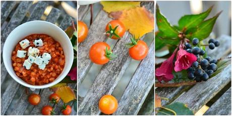 Graupen-Tomaten-Risotto mit mariniertem Feta