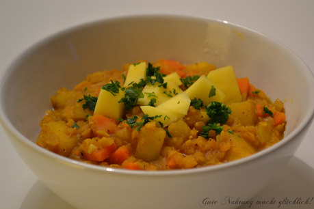 Rote-Linsen-Curry mit Mango